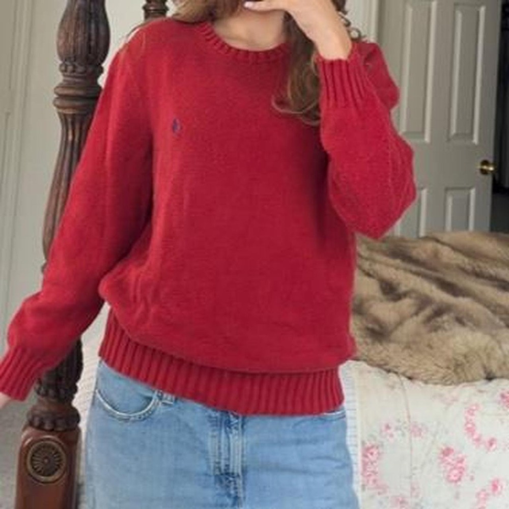 Vintage Polo by Ralph Lauren red crewneck sweater - Picture 7 of 8
